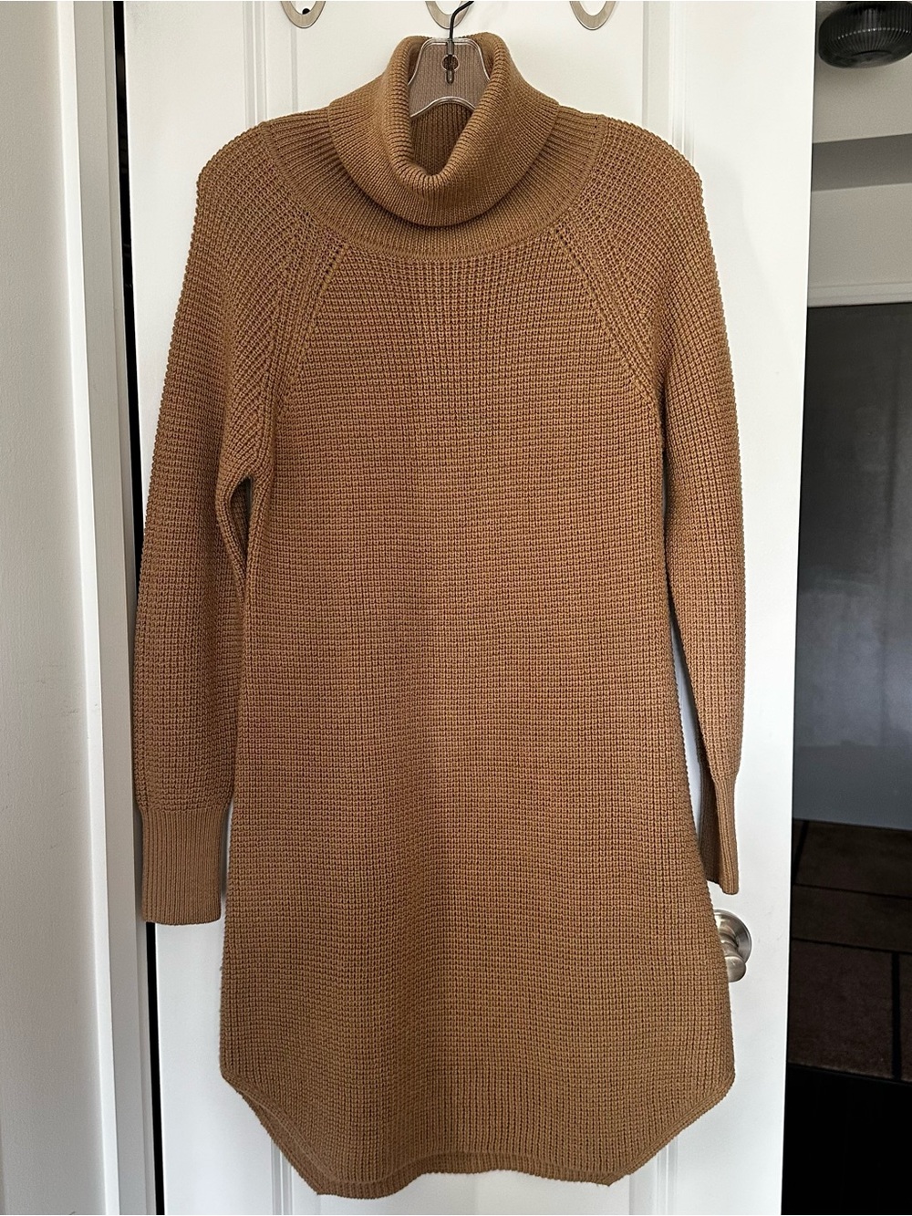 Wilfred Free Aritzia Bianca Merino Wool Waffle Knit Turtleneck Sweater Dress S